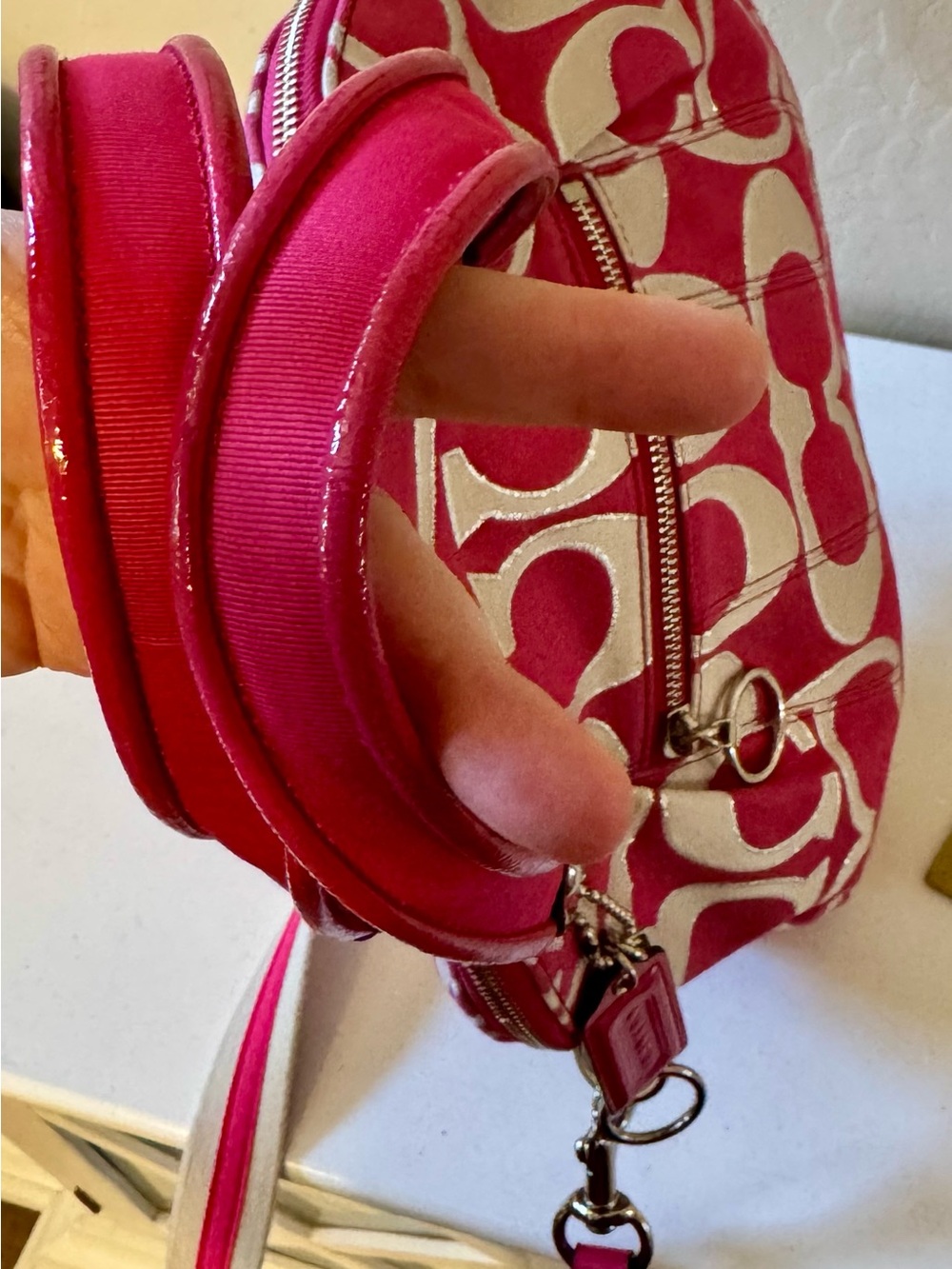 Coach 2012 Poppy Signature Lurex C Outline Satchel Bag 18709M - EUC - Picture 9 of 16